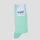 nachhaltige socken von what you stand for. piquet strickmuster, farbe mintgrün. fair hergestellt in portugal. wysf. mode, mit der du zeigst, wer du bist.