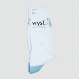 nachhaltige sportsocken damen, nachhaltige sportsocken herren von what you stand for. tennissocke, farbe weiß, blau, pastellgelb. fair hergestellt in portugal. wysf. mode, mit der du zeigst, wer du bist.