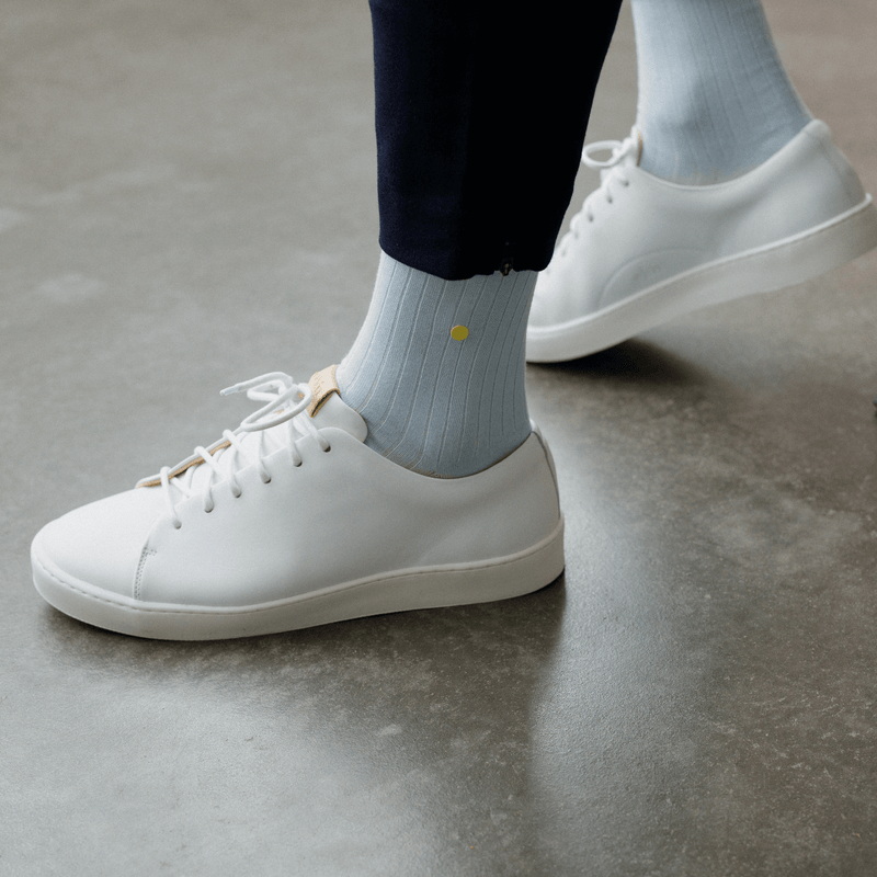 spare über 10% bei nachhaltigen socken im sockenbundle bei what you stand for. nachhaltige premium rippensocken von wysf. im günstigen sockenbundle. farbe hellblau.